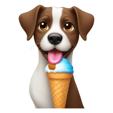 Dog eating ice cream ￼ sticker