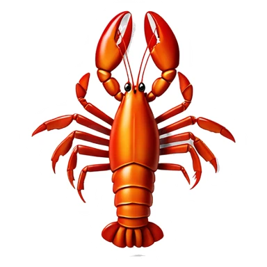 cooked red lobster served on a plate, with a focus on its claws and tail, vibrant and appetizing.” sticker