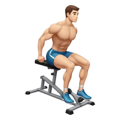 side-view seated calf-raise lower leg exercise sticker