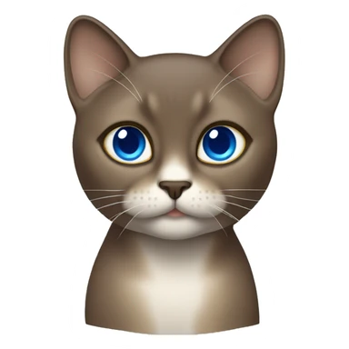 Dark Brown face - beige body female thai cat with blue eyes  sticker