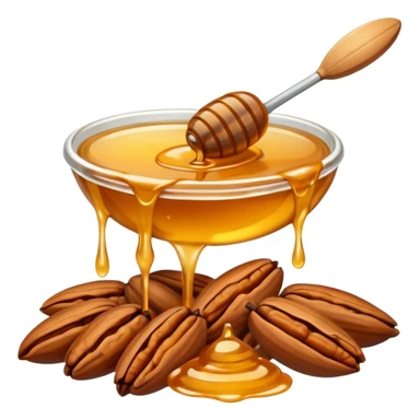 pecan nuts with honey dripping on them  sticker