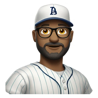 bald man with a base ball hat beard and glasses sticker