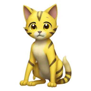Yellow lombax-Zeraora-cat full body sticker