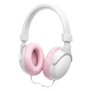 White headphones with light pink bows on the sides sticker
