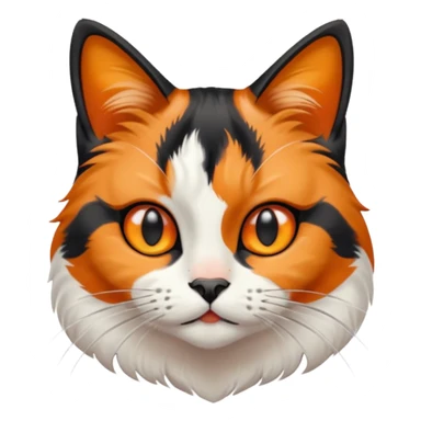 A calico cat with major of black fur amd black and orange and ehite combo on the face sticker