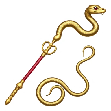 Ancient Egyptian gold snake staff with ruby eyes  sticker