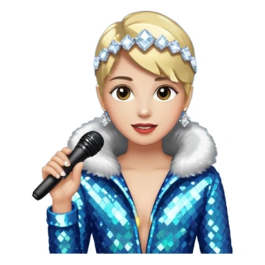 I want these emojis 💎🎤🪩❄️ in one frame with the number 17 I don't want a girl or boy in the pictures. sticker