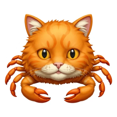 Orange cat head on crab body sticker