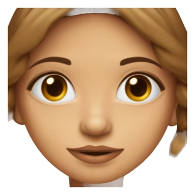 cara de una chica con el pelo castaño obscuro hasta el pecho, nariz de patata pero pequeño, ojos redondos marron y un poco verdosos, labios normales, orejas pequeñas con pendientes de aros pero muy pequeño sticker