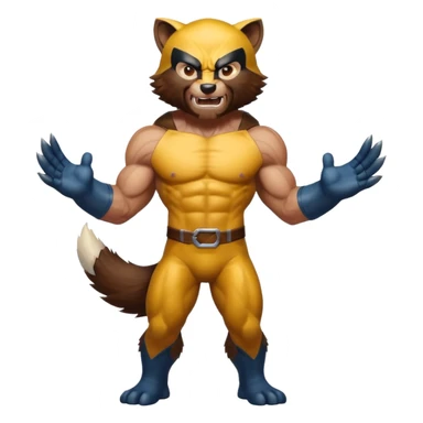 Happy but fierce Wolverine (the animal) full body sticker