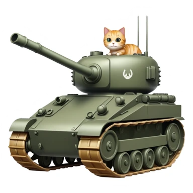 a cat with a tank body sticker