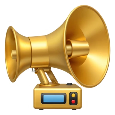 create a emoji of loudspeaker in gold color which based on this->📢
no！ too reallity. just like those emmoji sticker