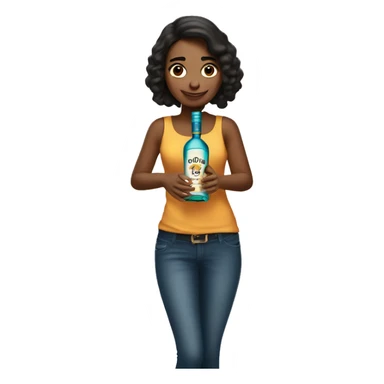 Spanish Girl holding Don Julio bottle sticker