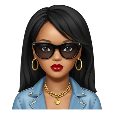 rihanah wear black sun glasses sticker