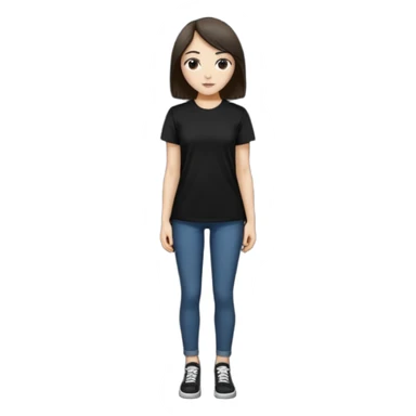 Sasha Gray in big black t-shirt full height sticker