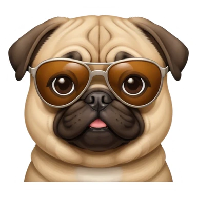Pug wearing sunglasses  sticker