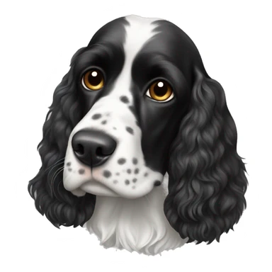black and white english cocker spaniel with nose spots  sticker