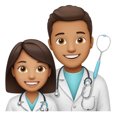 Young african-american man. Guy visiting dentist's office for prevention of the oral cavity. Man and famale doctor while checkup teeth. for Periodontics doctor emoji sticker