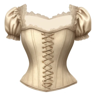 vintage rococo light beige corset with sleeves  sticker
