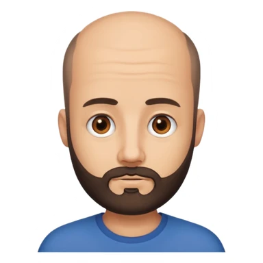 semi balding man with super short hair and has a beard. dark brown eyes and brown beard  sticker