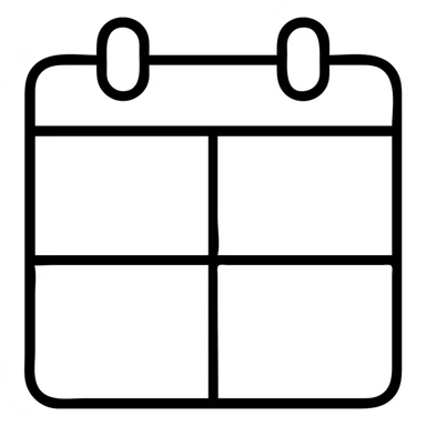 icon of a calendar showing four months, clean and simple, minimal color, clear month divisions, minimalistic, clear grid sticker