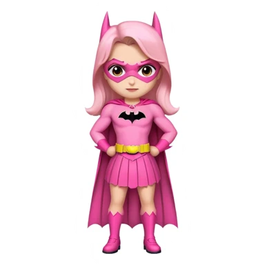 Batman wearing a pink outfit and pink skirt sticker