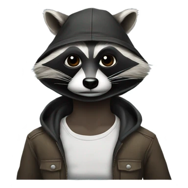 Raccoon wearing a thief’s mask sticker