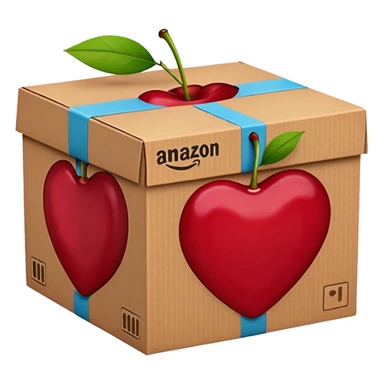 caja de Amazon prime color cherry red sticker