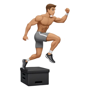 man jump onto plyo-box side-view sticker