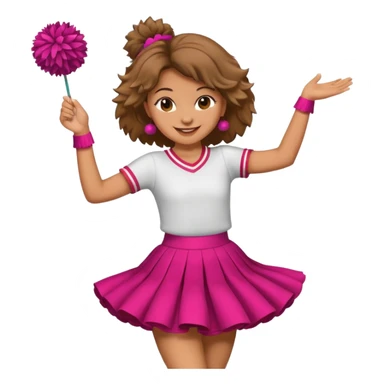 turtle girl dancing with skirt holging o mpom sticker