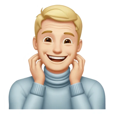 Guy laughing with his hands on his neck  sticker