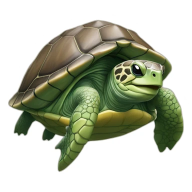 Tortue qui fait un câlin à une raie manta sticker