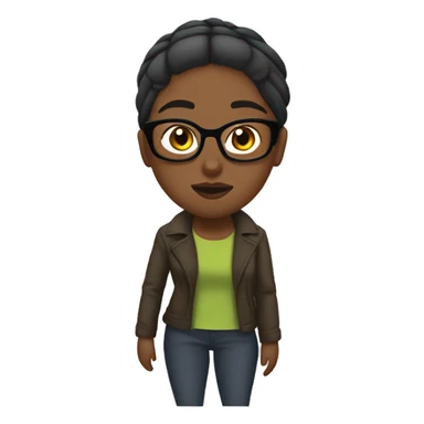 southpark female with glasses  hair in a bun jih heels sticker