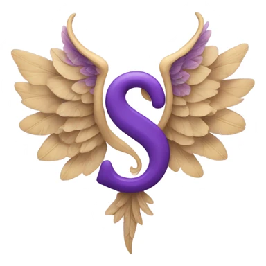 Purple letter S with wings sticker