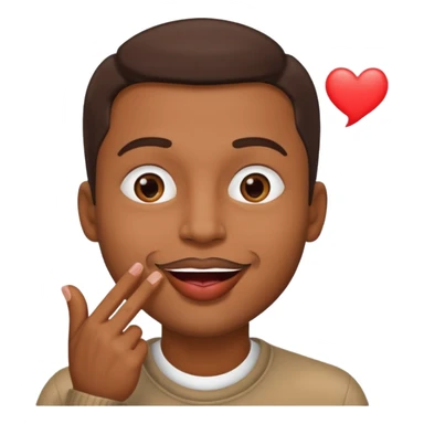 Un homme brun qui envoi un bisous sticker