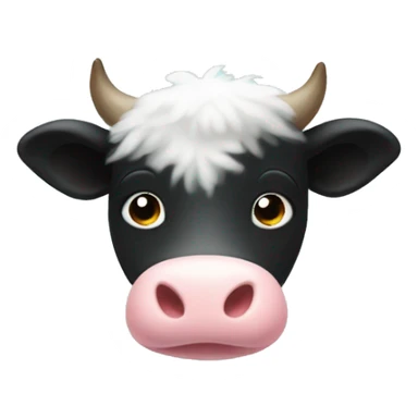 Fluffy heart cow print sticker
