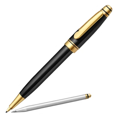 3D perspective academic premium golden luxury black pen sticker