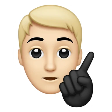 Point your finger at the face. Icon sticker