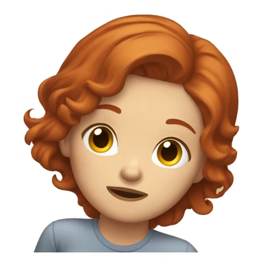 redhead bored girl lying on the floor sticker