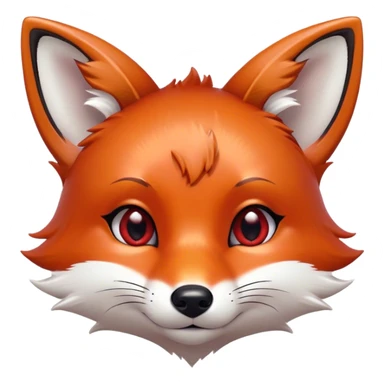 Cinematic Cute Fox Portrait Emoji, Head tilted playfully and inquisitively, featuring a glossy red Fur with delicate white accents and perky ears, round, sparkling amber eyes filled with mischievous curiosity, Simplified yet irresistibly adorable features, highly detailed, glowing with a warm, friendly glow, high shine, affectionate and lively, stylized with a touch of woodland whimsy, bright and endearing, soft glowing outline, capturing the essence of a mischievous yet loving fox, so playful it feels like it could dart out of the screen and into your arms! sticker