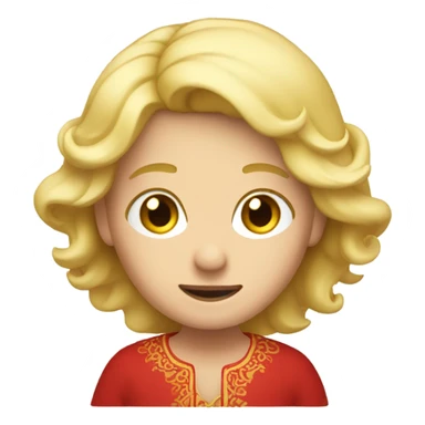 personnage aux cheuveux blond et tunique rouge sticker