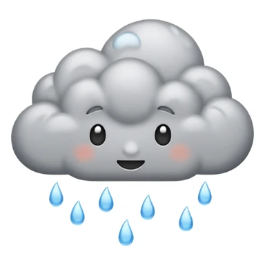 emoji of grey cloud is raining, (without faces) sticker