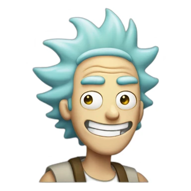 Rick from Rick and morty smiling sticker