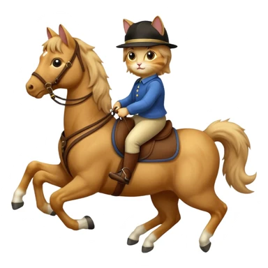 cat riding a horse sticker