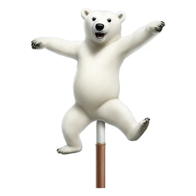 Polar bear on a dancer pole sticker