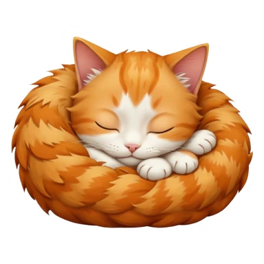 ginger and white small cat sleeping in weird position sticker