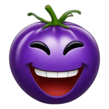 Laughing purple tomato sticker