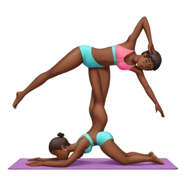 1 short hair Black woman in a bikini in downward dog yoga position. sticker