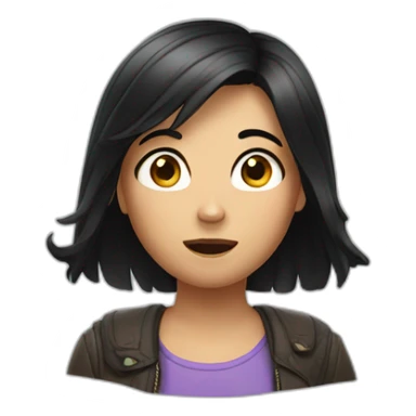 The girl with dark hair is surprised sticker