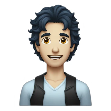 Un jeune homme noir, les cheveux bleus et qui a das dents de vampire. sticker